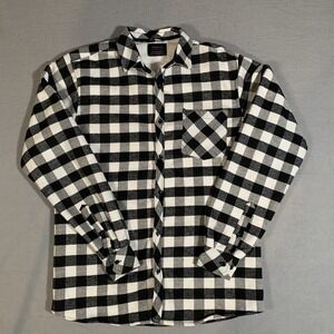 Nomad Long Sleeve Flannel Jacket Black‎ And White Size Med